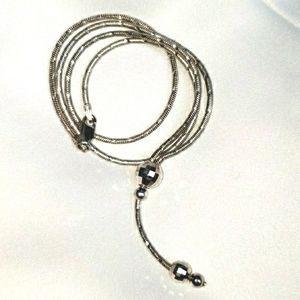 Sterling silver necklace, prism/disco ball pendant